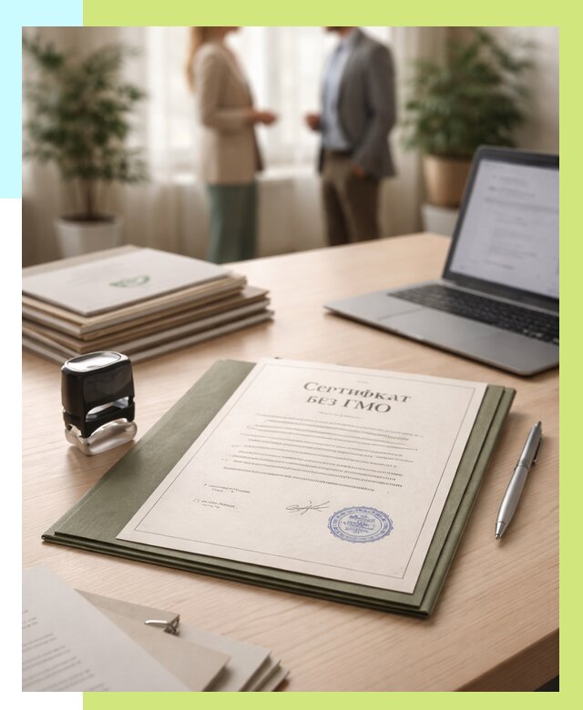 Сертификат без ГМО в Кургане от 7732 р. оформить срочно Алешин-Крг